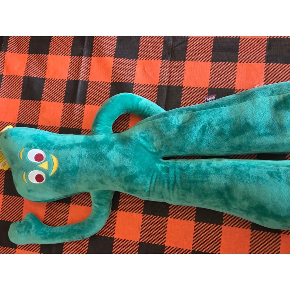 Gumby Plush Dog Toy Green Classic Character Soft Squeaky Pet Toy NWT
